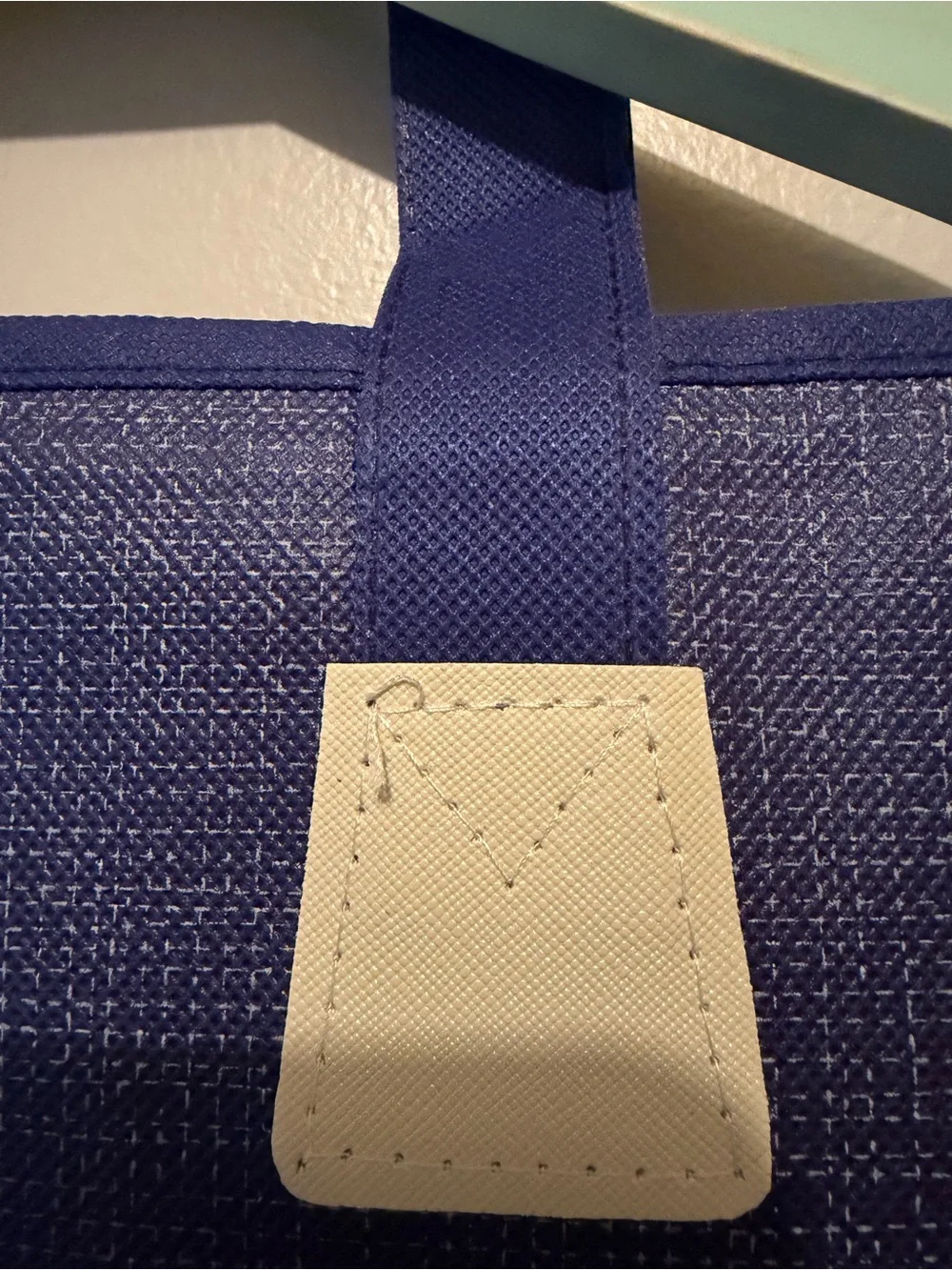 Luxury Bedding Navy Storage Tote with Gold Script